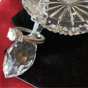 NWT. Sterling Silver and 14kt Gold Over Sterling Silver Diamond Simulant Ring